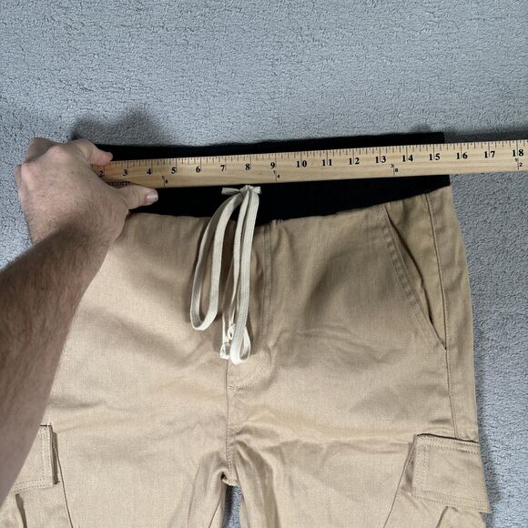 NWT MNML Cargo II Pants Women’s Size L Stretch Drawstring Tan Khaki - Picture 4 of 11